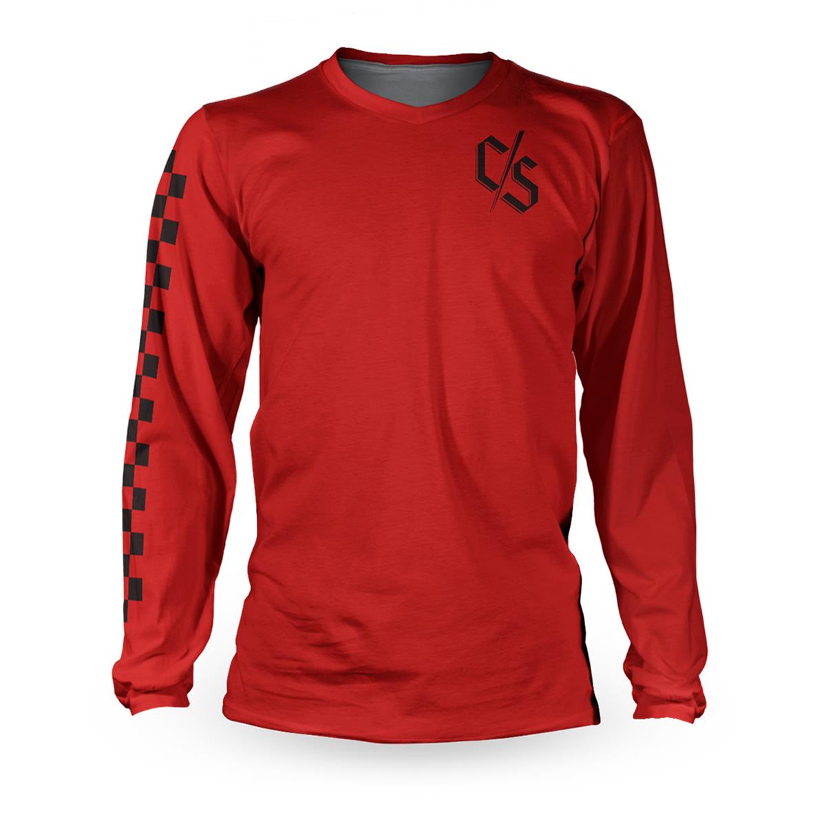 Loose Riders Downhill Jersey Long Sleeve C/S Check Black/Red