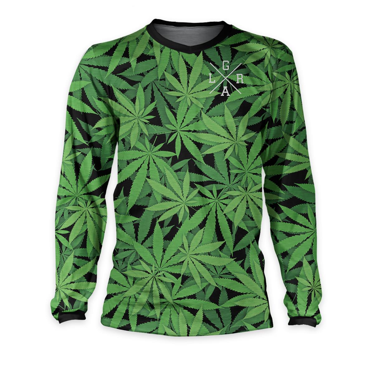 Loose Riders Downhill Jersey Long Sleeve Cult Of Shred 420 - Green/Black