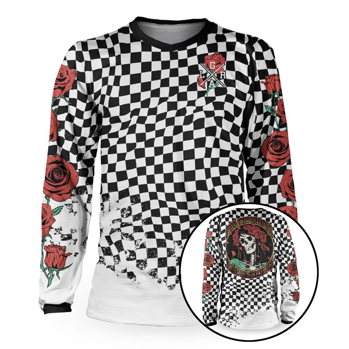 Loose Riders Downhill Jersey Long Sleeve G-Shred Check Black/White/Red