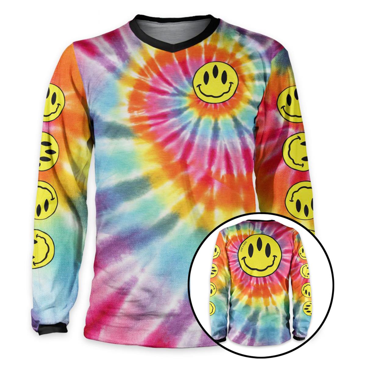 Loose Riders Downhill Jersey Long Sleeve Cult of Shred Stoked! Trippy - Multicolor