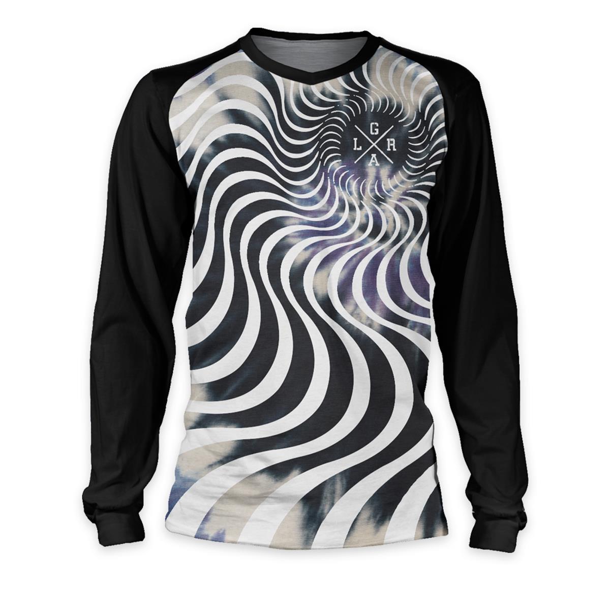 Loose Riders Downhill Jersey Long Sleeve Cult of Shred Acid Cult Bleach - Black/White