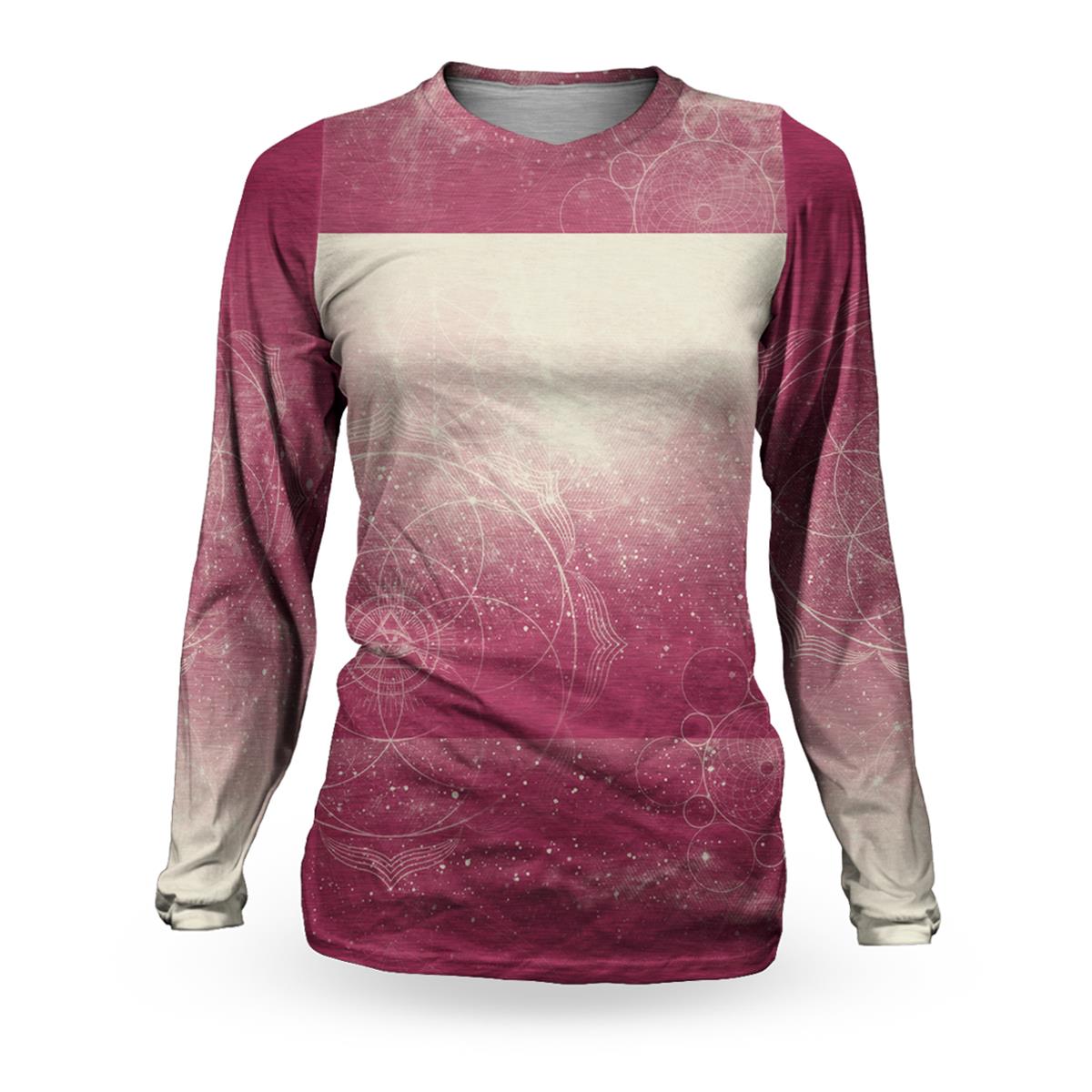 Loose Riders Donna Maglia MTB Manica Lunga Cult of Shred Gradient Burgundy