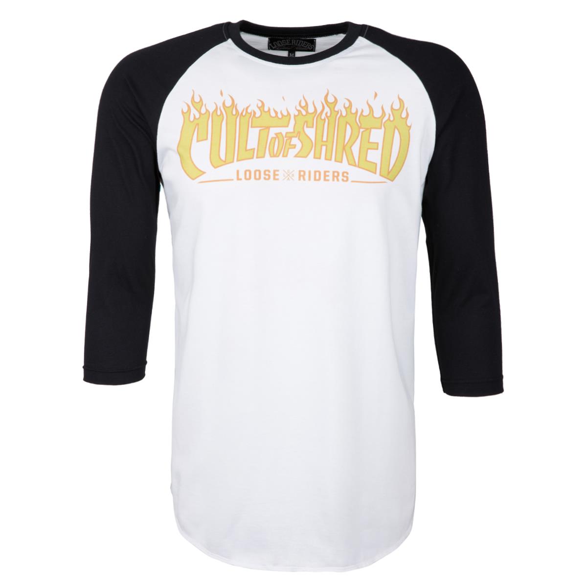 Loose Riders T-Shirt Manches 3/4 Cult of Shred White/Black