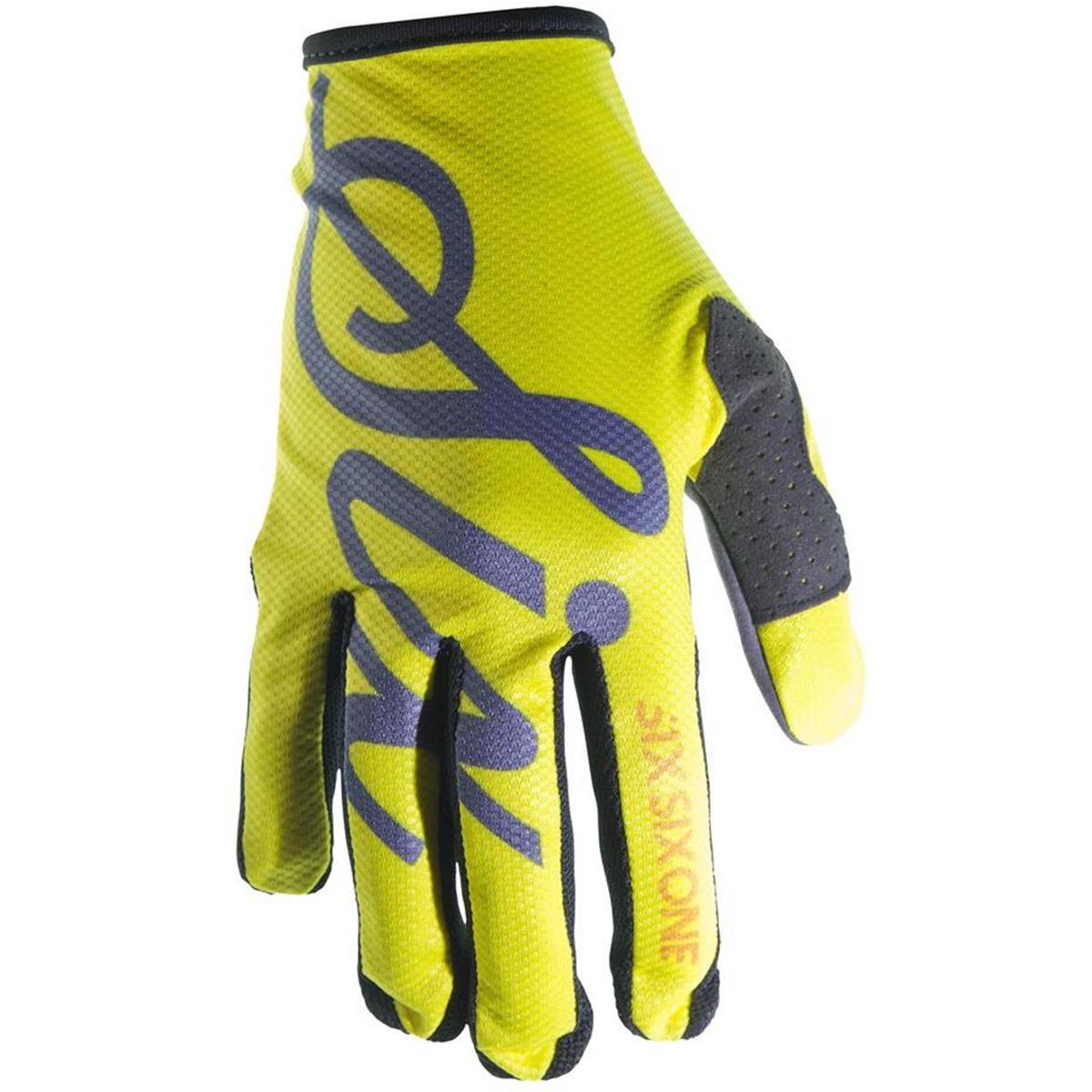 SixSixOne Bike Gloves Comp Yellow Script