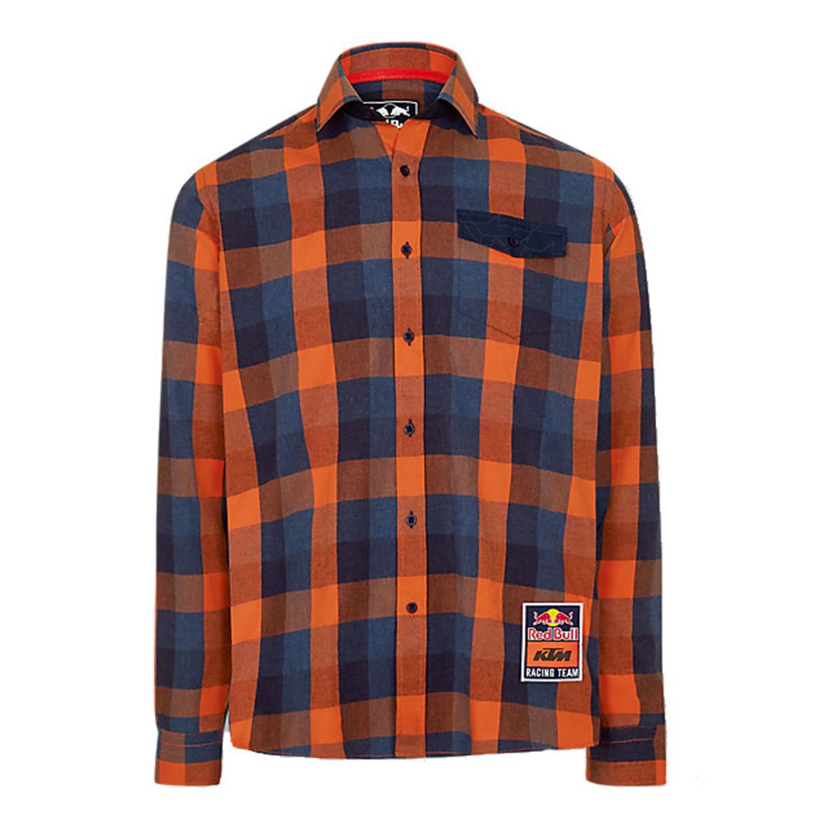 Red Bull Flannel Shirt KTM Checked Flannel Navy Blue