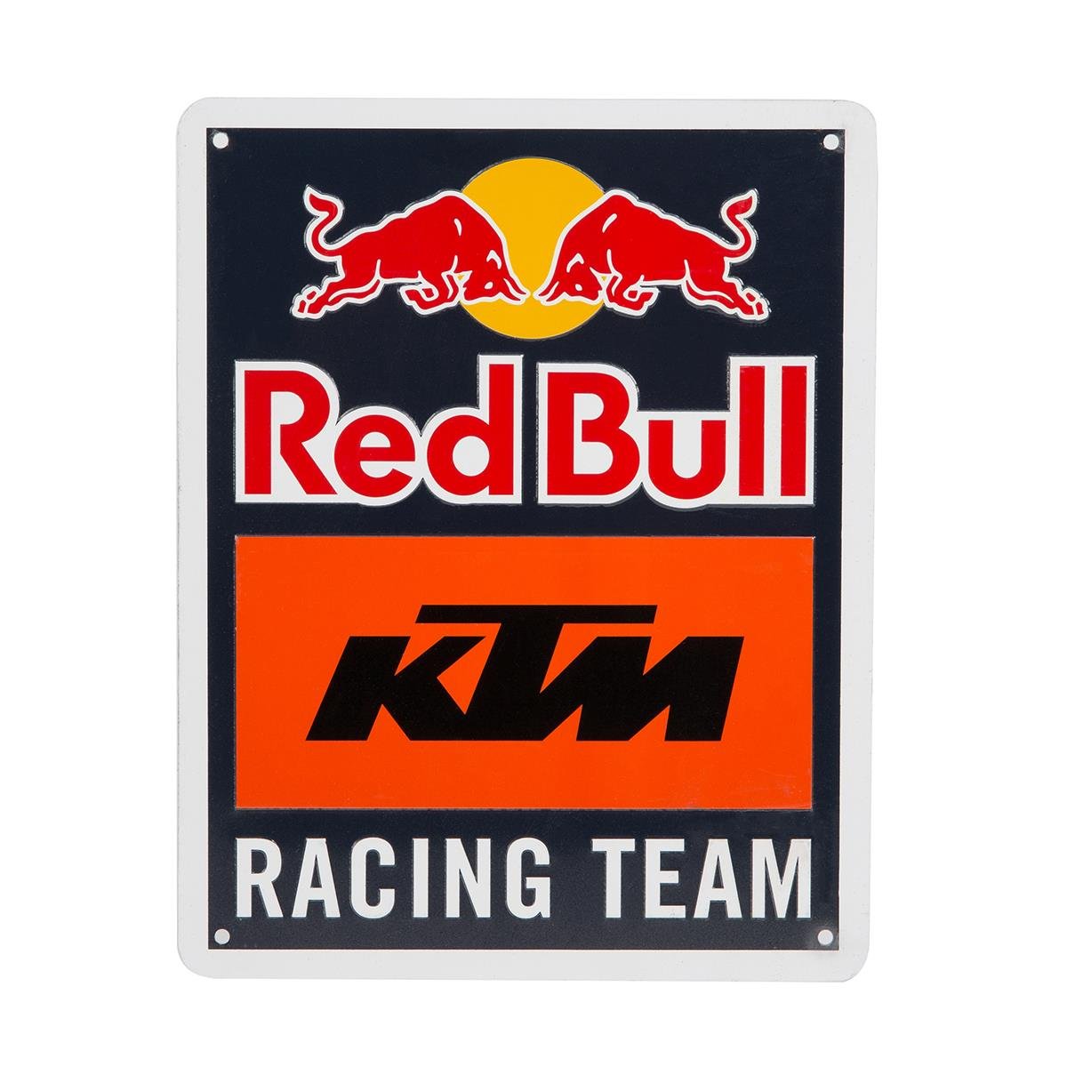Red Bull Metallschild KTM Racing Team Blau/Orange