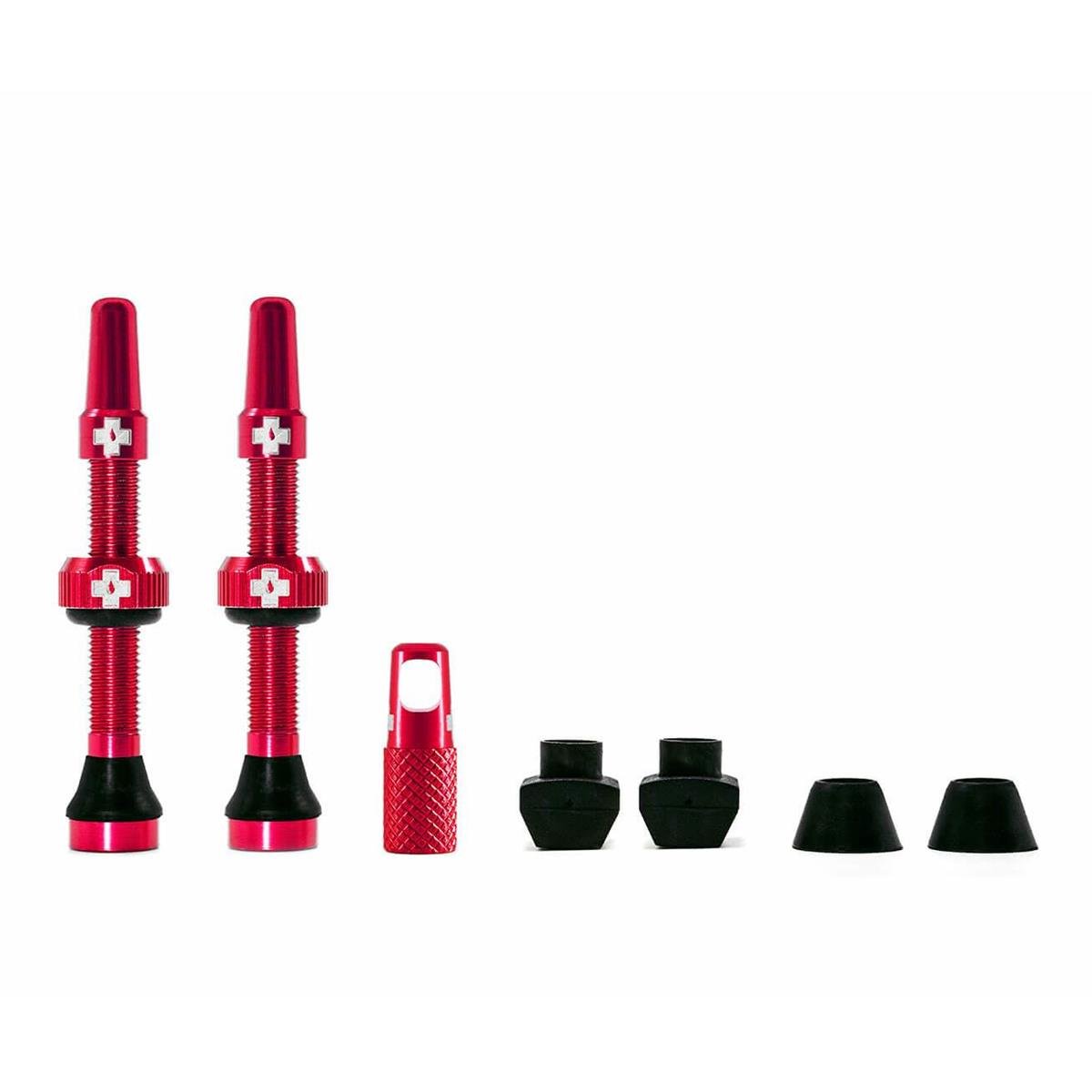 Muc-Off Kit Valves Tubeless  44 mm, Rouge, 2 Pcs