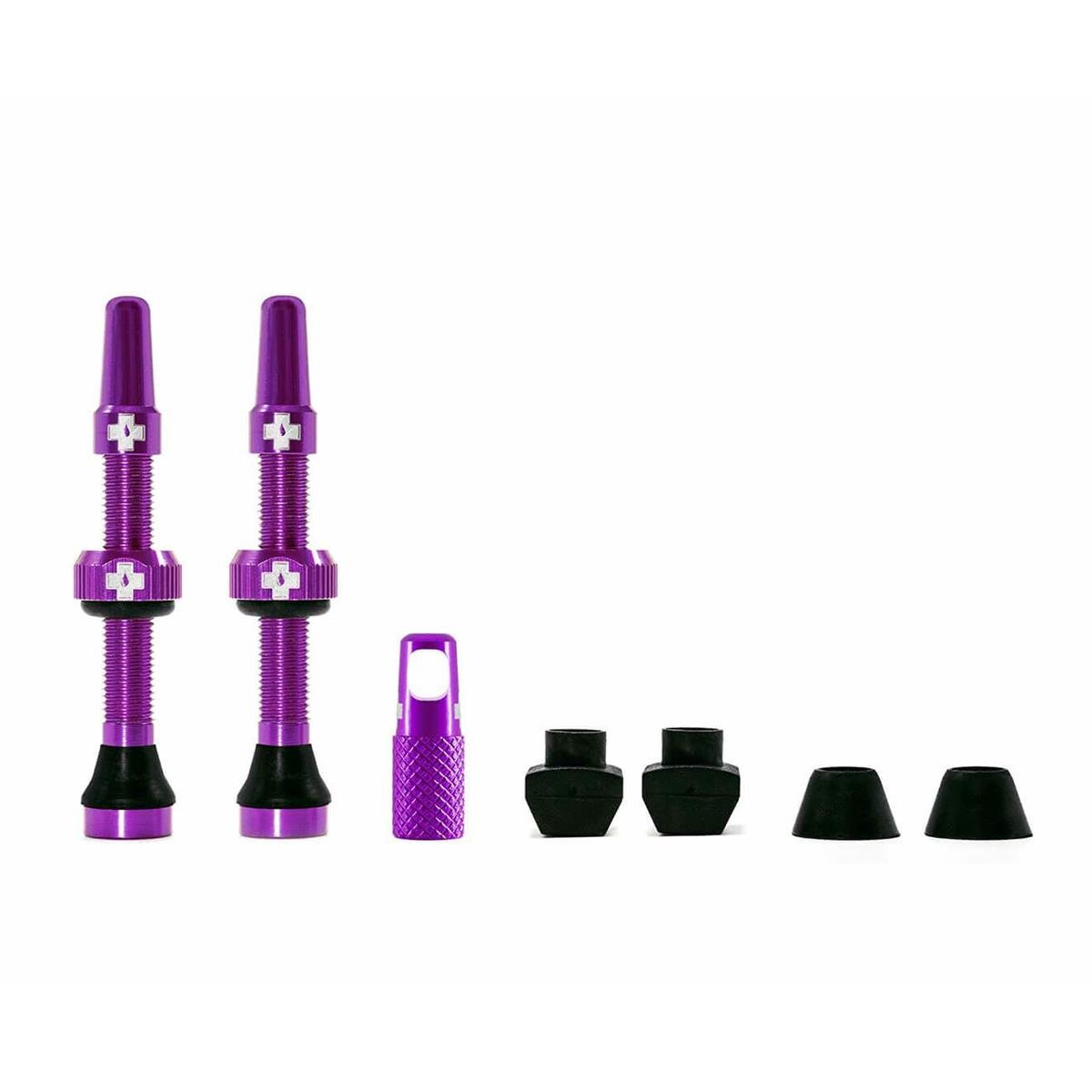 Muc-Off Kit Valves Tubeless  44 mm / 60 mm, Violet, 2 Pcs