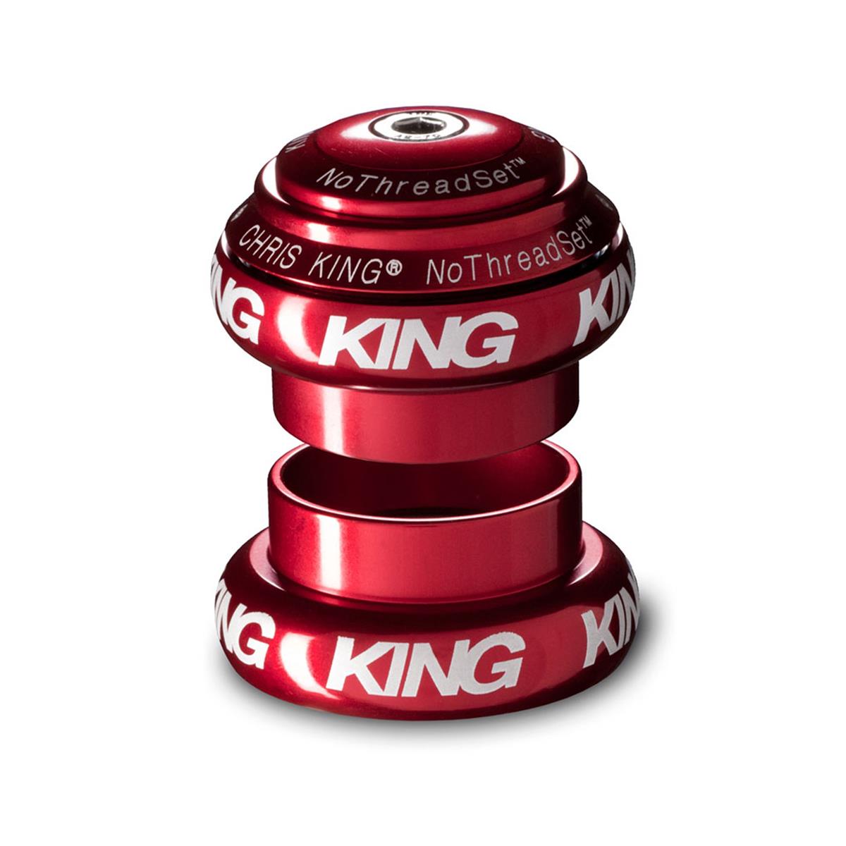 Chris King Headset EC - EC NoThreadSet EC34 - EC34, 1 1/8 Inches, Red, GripLock, Logo Bold