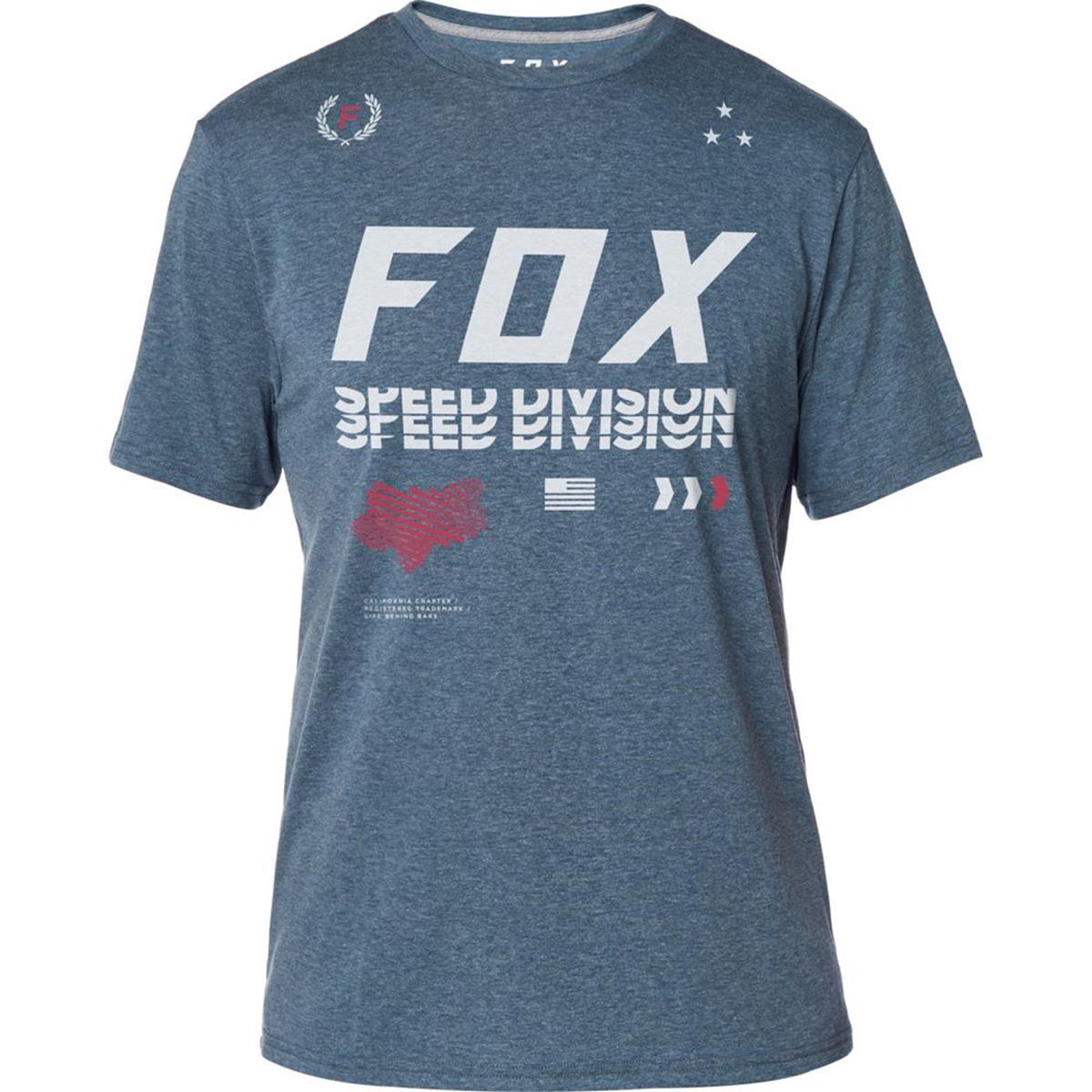 Fox T-Shirt Tech Triple Threat Heather Deep Cobalt
