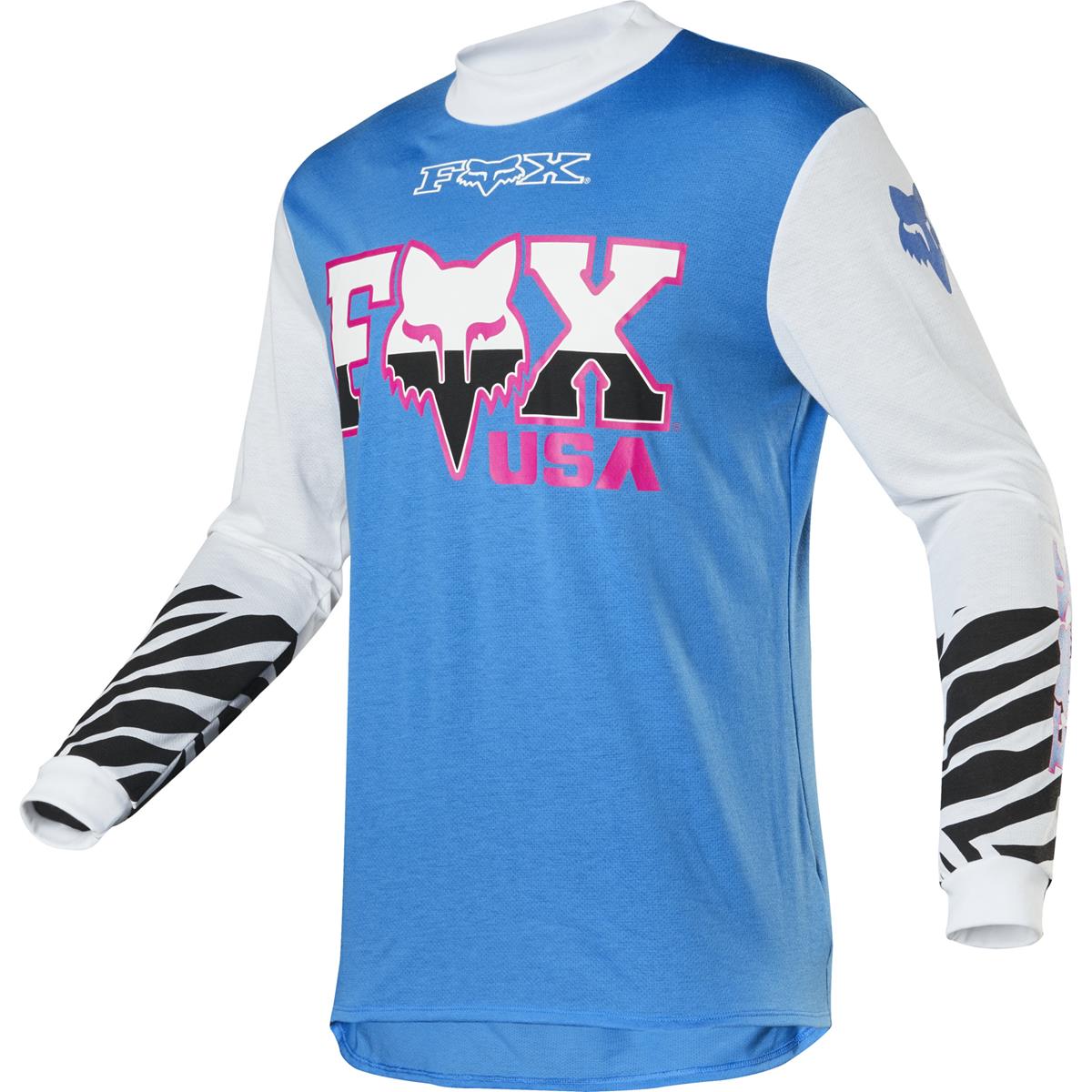 Fox MX Jersey Retro Zebra Limited Edition - Cyan
