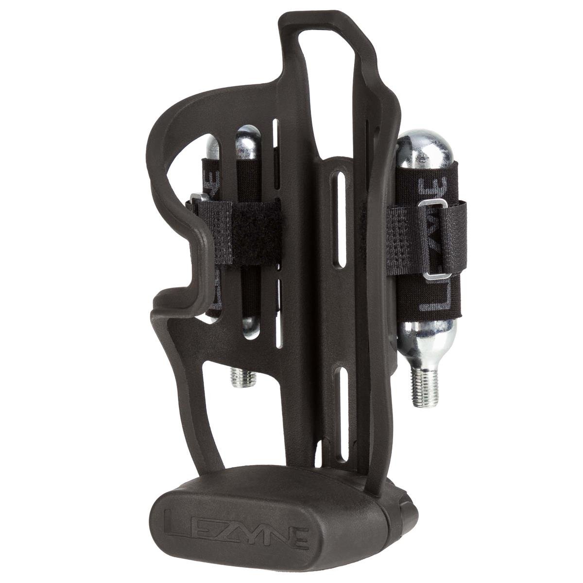 Lezyne Bottle Cage Flow Storage Cage integrated Storage Container, Tool and CO2 Cartridge, Black