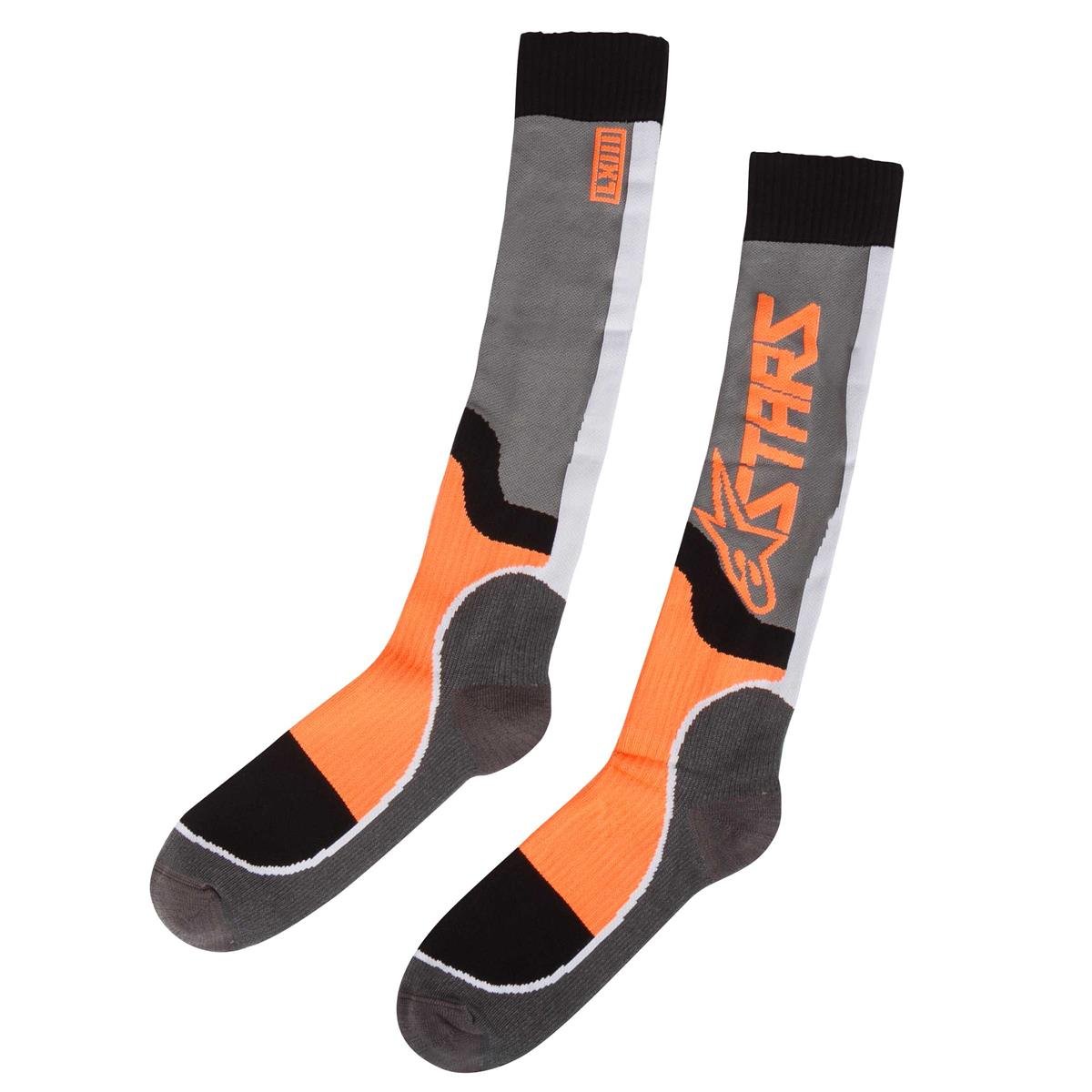 Alpinestars Socken MX Plus-2 Cool Gray/Orange Fluo