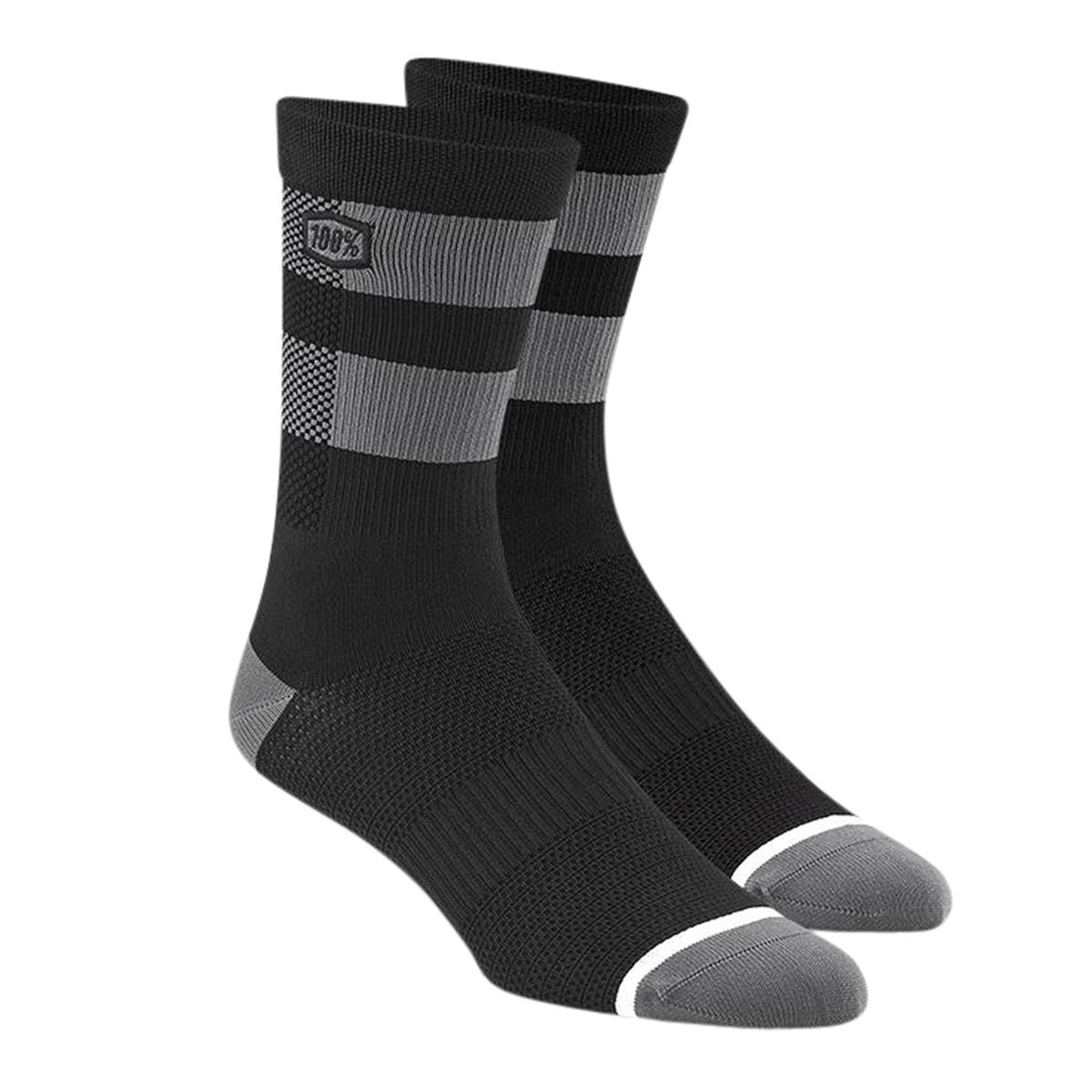 100% Socks Flow Black/Grey