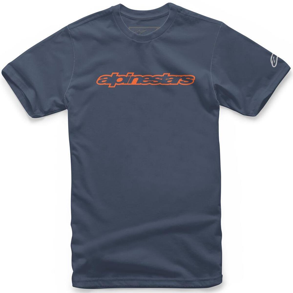 Alpinestars T-Shirt Wordmark Navy/Orange/Grey