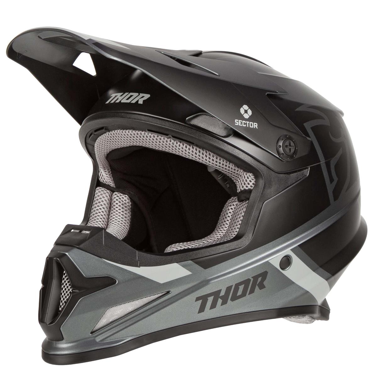Thor Motocross-Helm Sector Split MIPS Charcoal/Schwarz