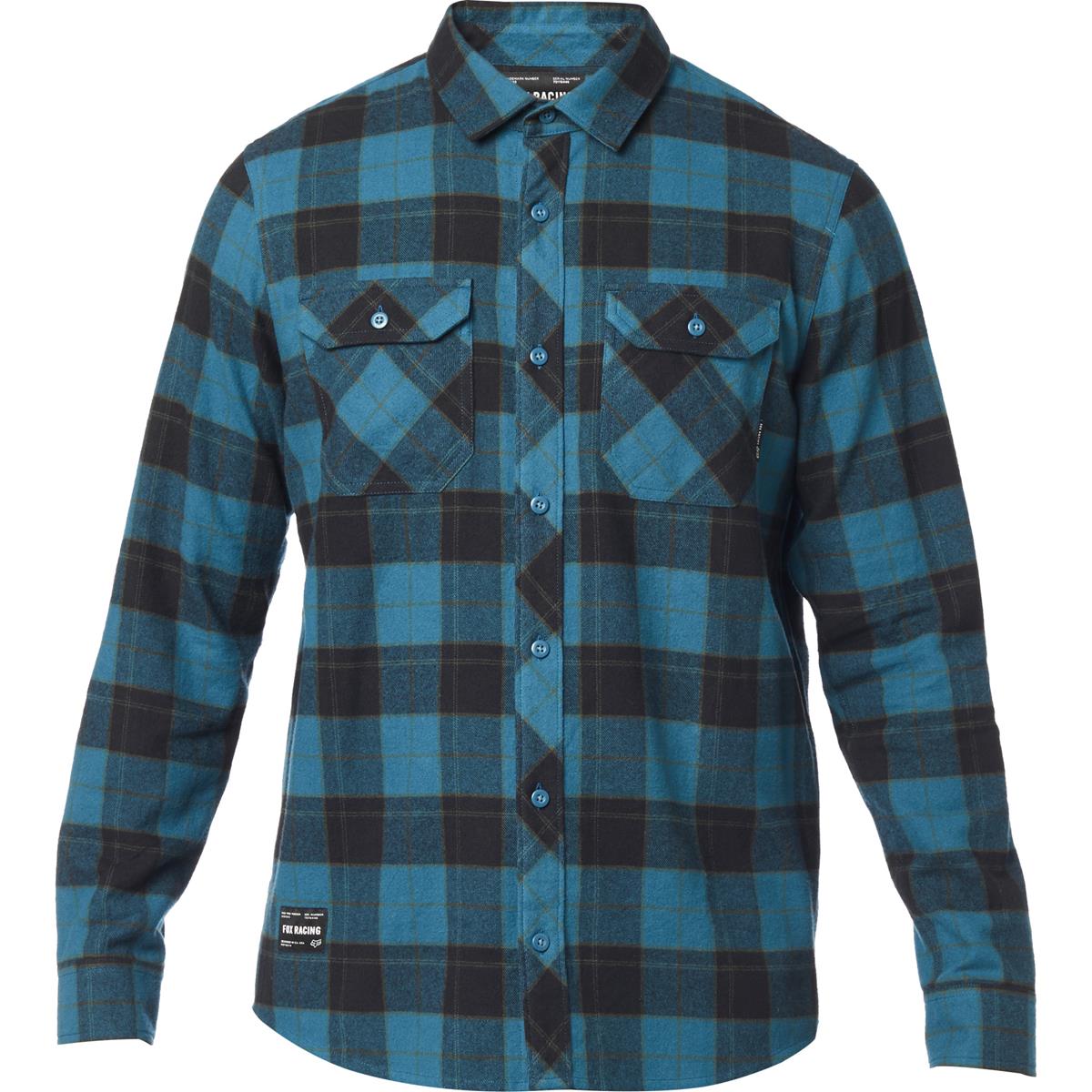 Fox Flannel Shirt Long Sleeve Traildust 2.0 Maui Blue