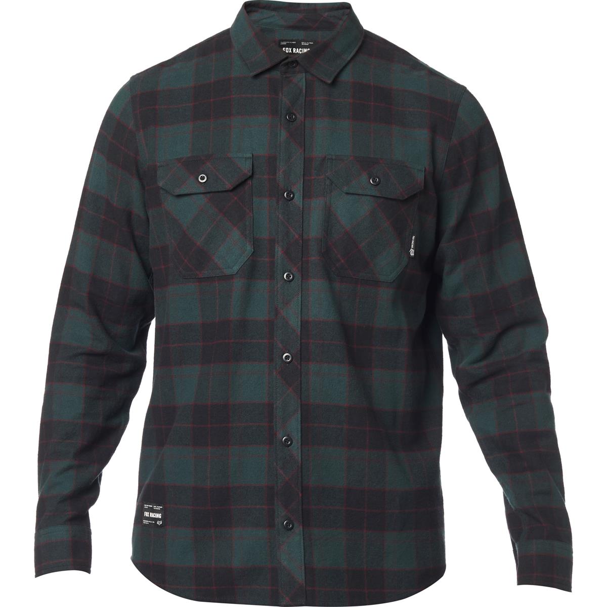 Fox Flannel Shirt Long Sleeve Traildust 2.0 Emerald Green