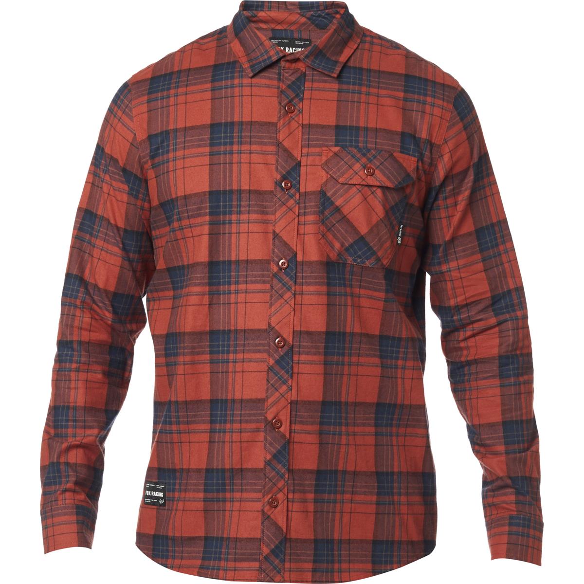 Fox Flannel Shirt Long Sleeve Gamut Stetch Red