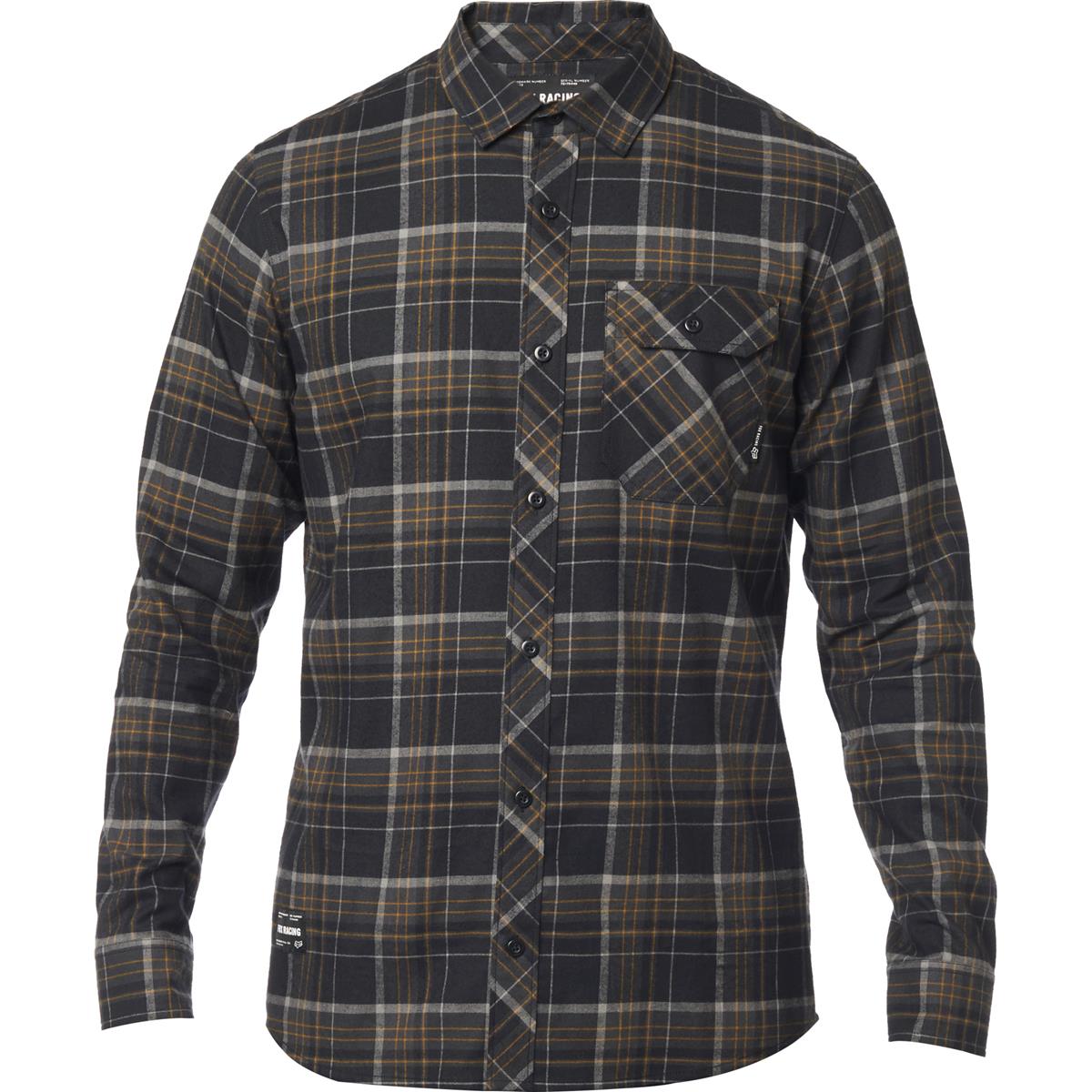 Fox Flannel Shirt Long Sleeve Gamut Stetch Black
