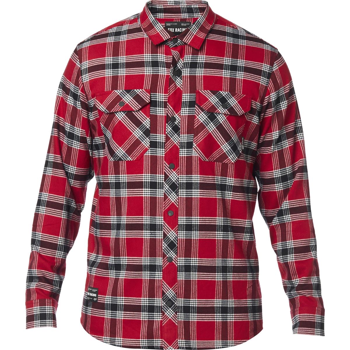 Fox Flannel Shirt Long Sleeve Fusion Tech Cardinal