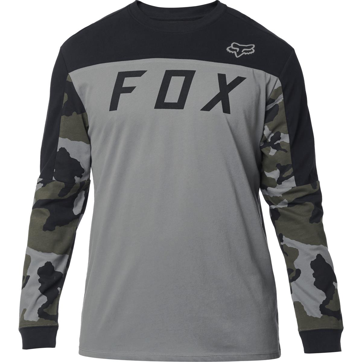 Fox Long Sleeve Grizzled Airline Knit Grey Camo