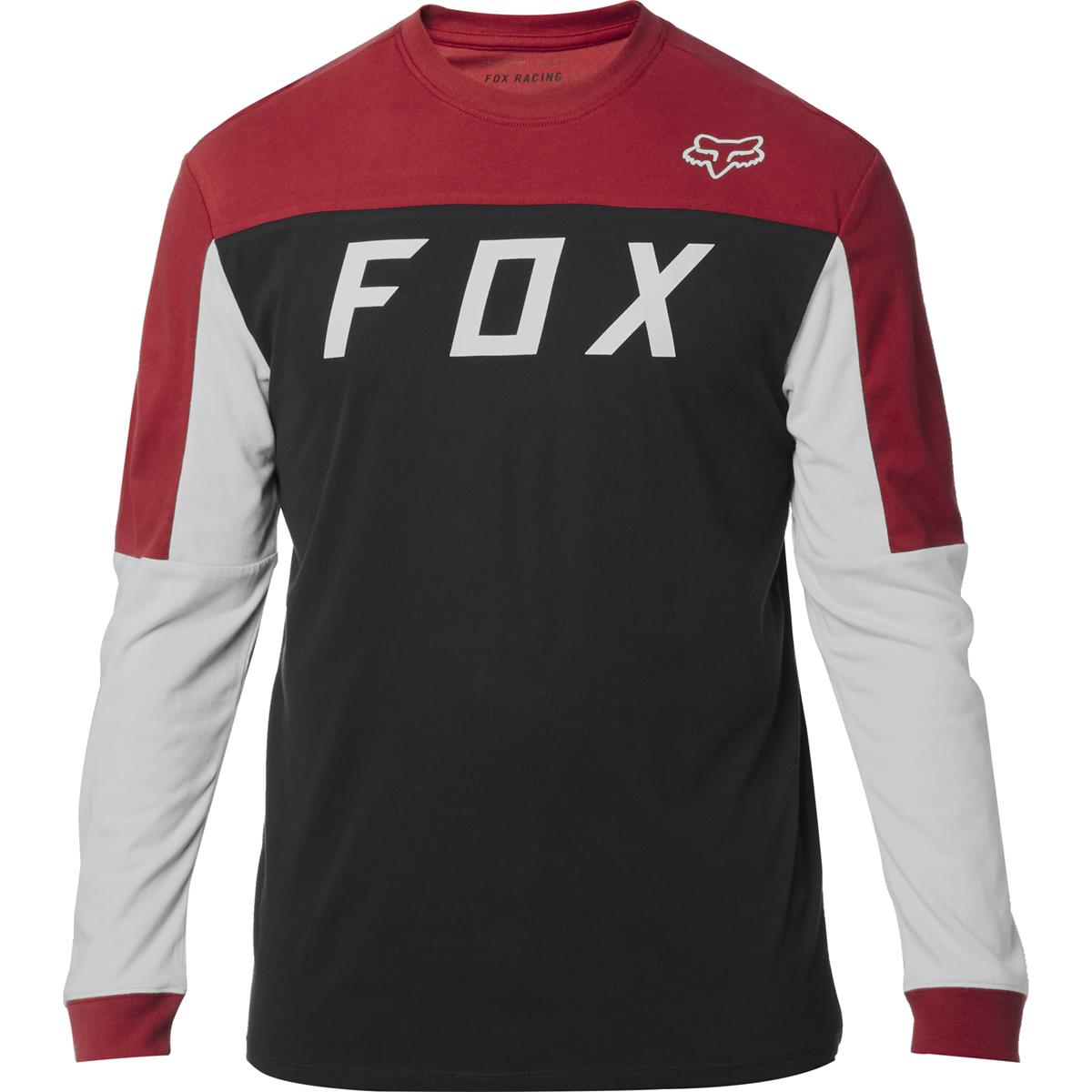 Fox T-Shirt Manches Longues Grizzled Airline Knit Noir/Rouge