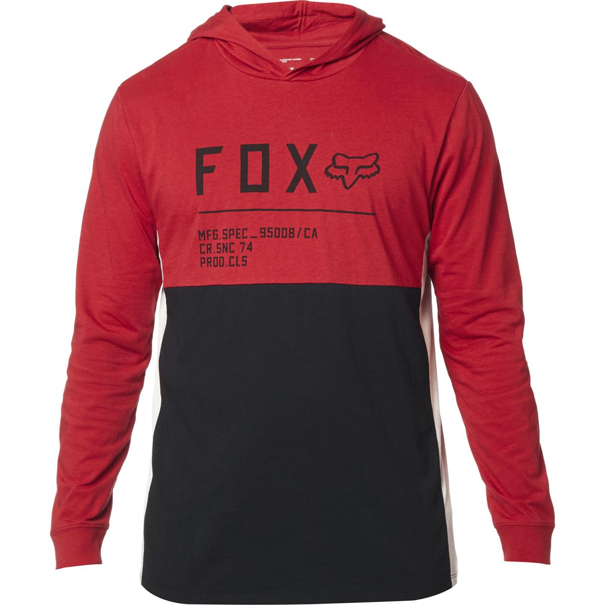 Fox Long Sleeve Shirt Non Stop Hooded Black/Red