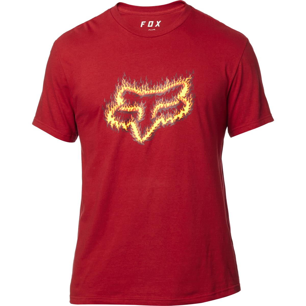 Fox T-Shirt Flame Head Cardinal