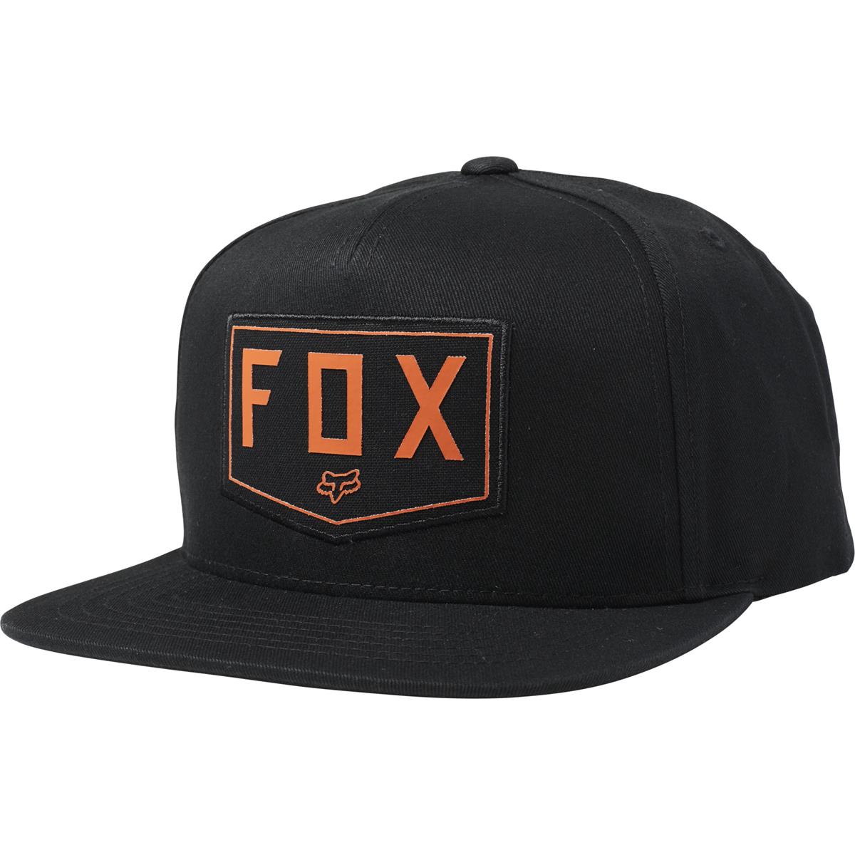 Fox Snapback Cap Shield Schwarz
