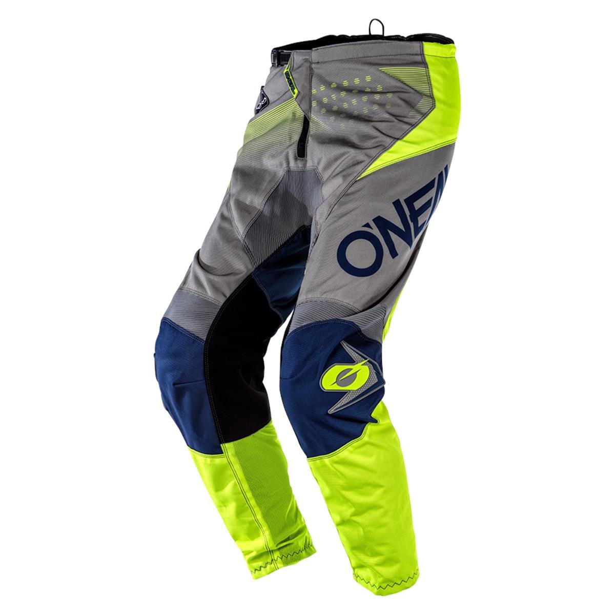 O'Neal MX Pants Element Factor - Gray/Blue/Neon Yellow