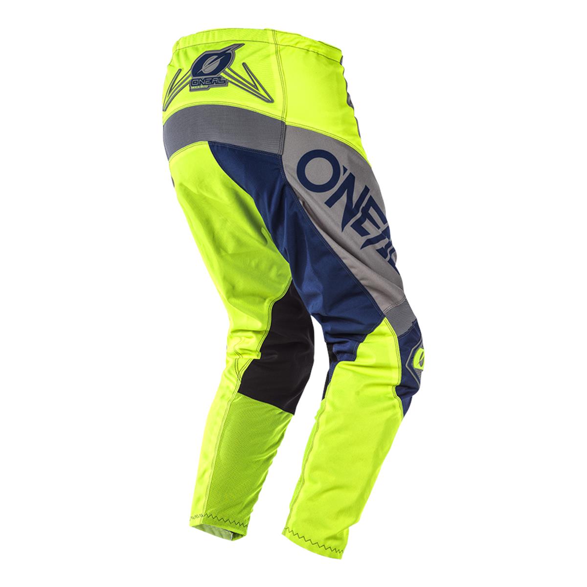 O 'Neal Element Factor MX DH MTB Pant Pantalon Long Gris/Bleu/Jaune 2020 ONEAL 