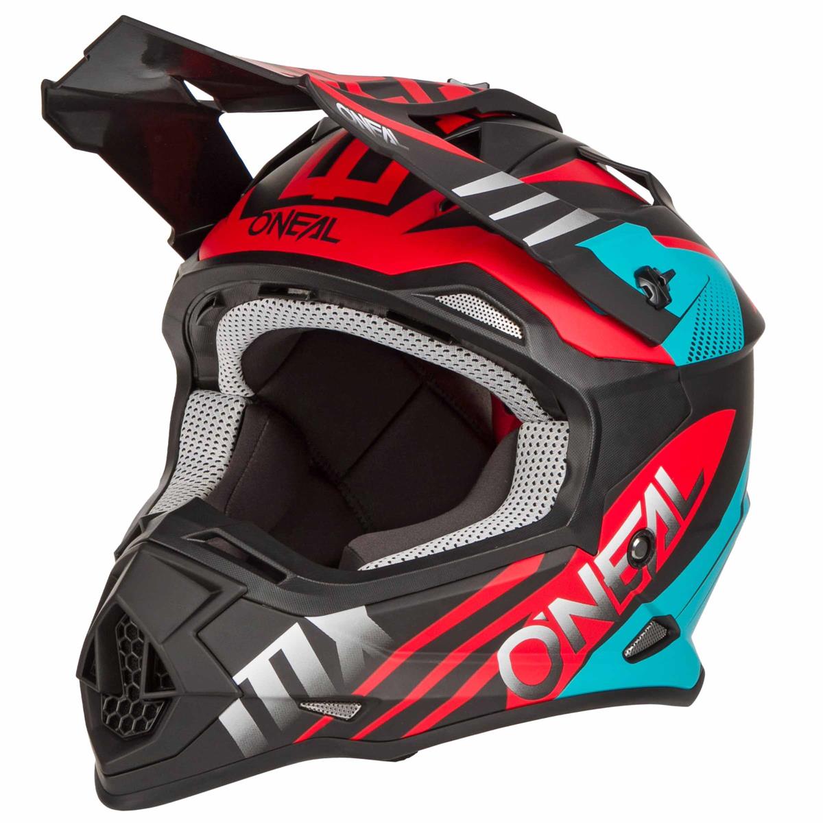 O'Neal Motocross-Helm 2SRS Spyde 2.0 - Schwarz/Teal/Rot