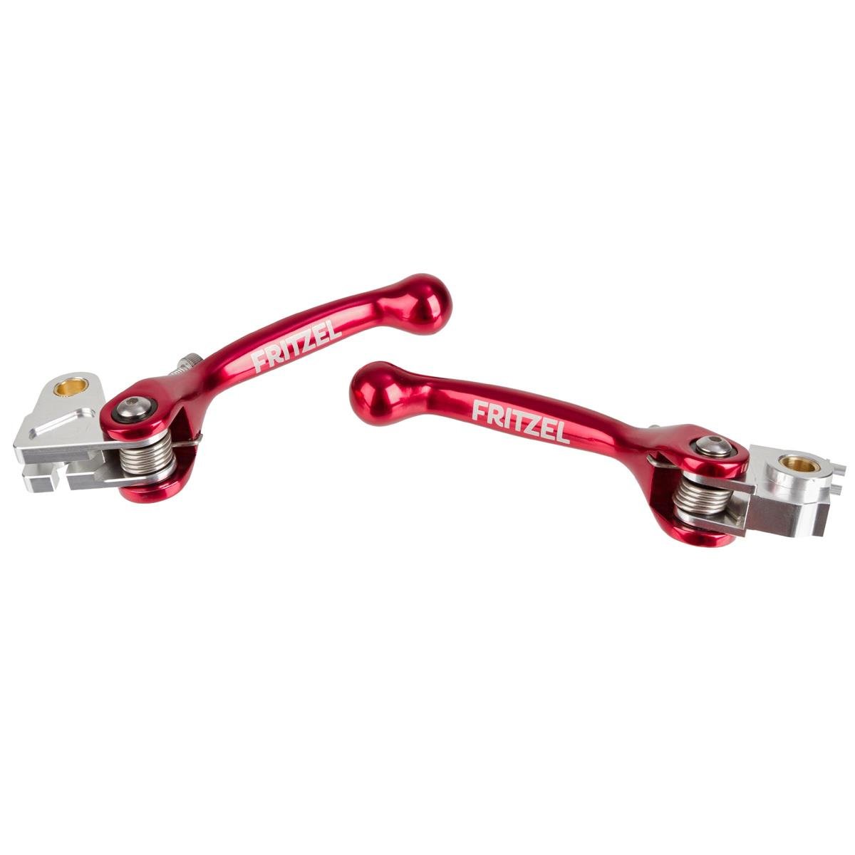 FRITZEL Brake-/Clutch Lever Set Renngespann Honda CRF 250/450 07-17, Aluminium, adjustable, Red