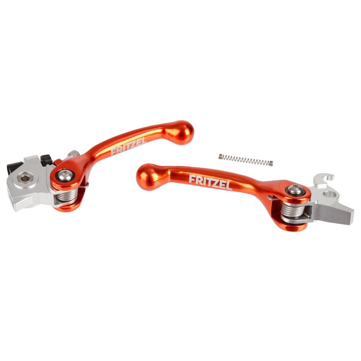 FRITZEL Brems-/Kupplungshebel-Set Renngespann KTM SX/SXF 250 -18, SXF 350 11-13, Aluminium, einstellbar, Orange