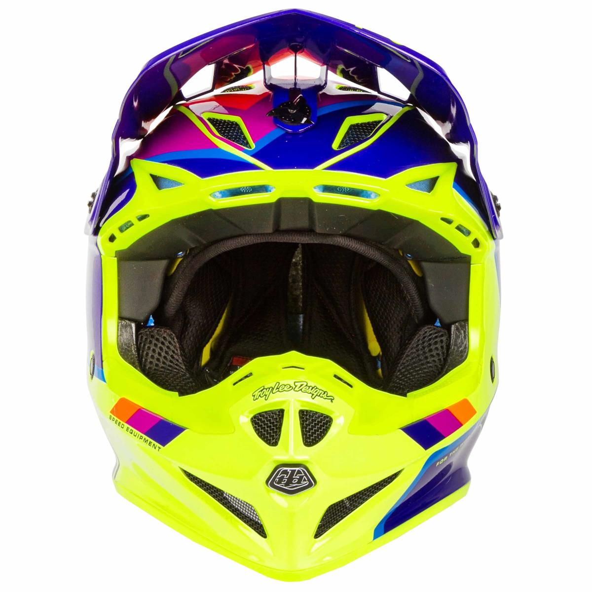 Troy Lee Designs SE4 Polyacrylite Beta Mens MX Offroad Helmet Matte Navy/Yellow 