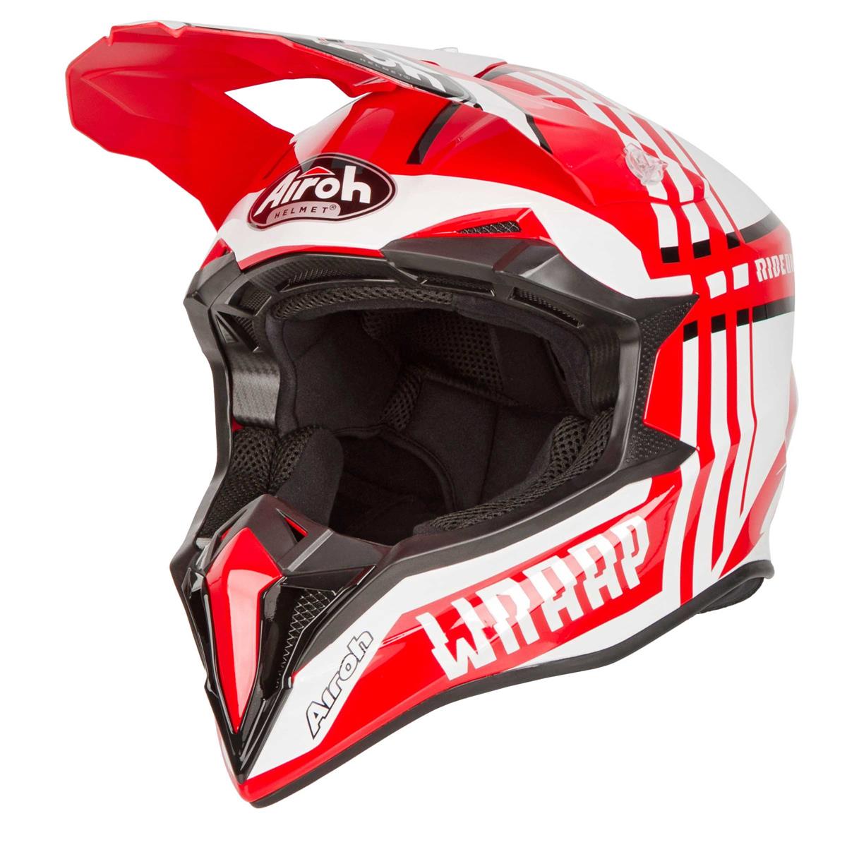 Airoh MX Helmet Wraap Broken/Red/Gloss | Maciag Offroad