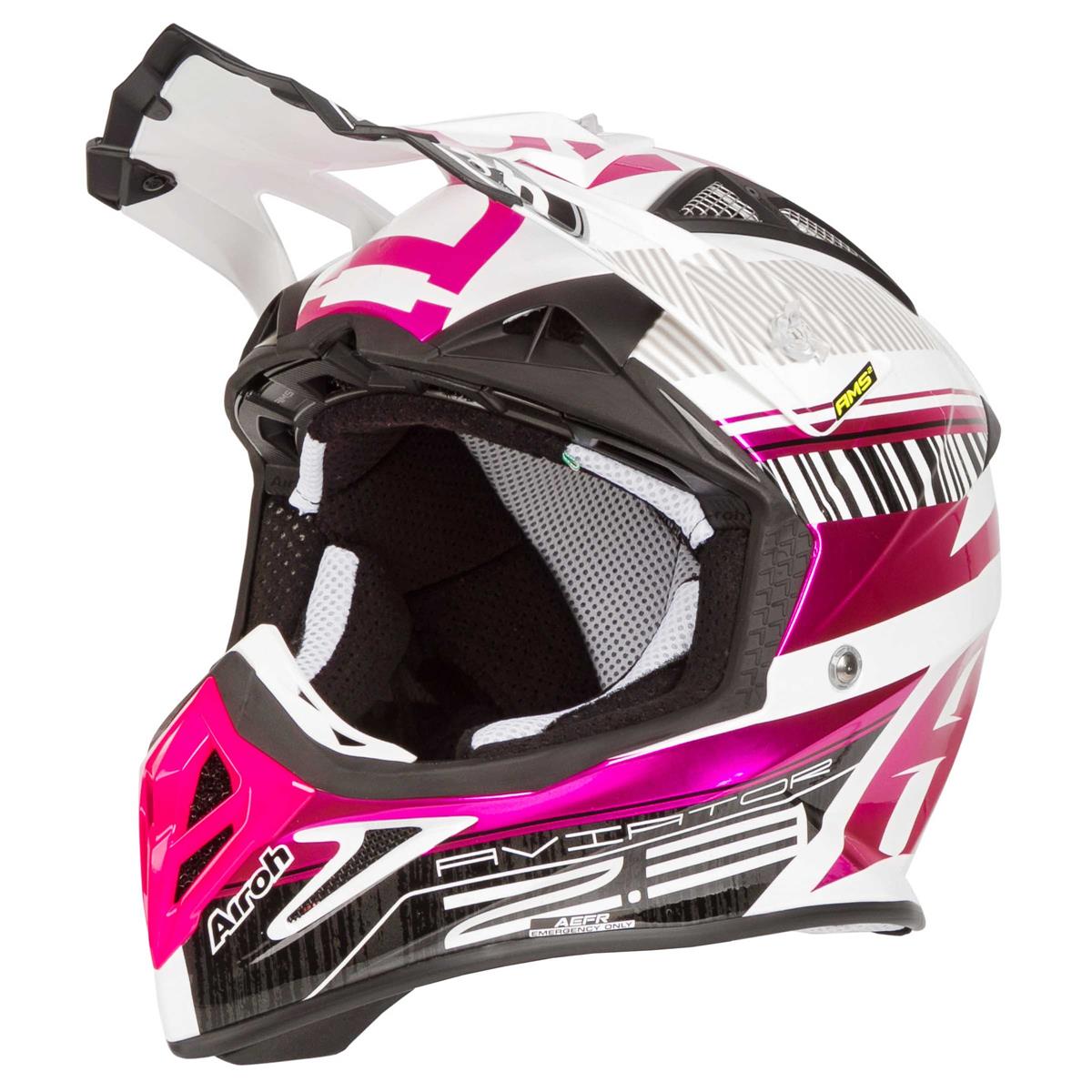 Airoh MX Helmet Aviator 2.3 Novak Chrome Pink