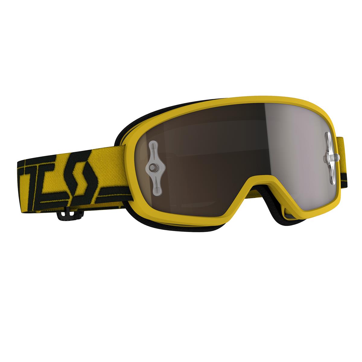 Scott Buzz Pro Kinder MX Goggle Cross/MTB Brille gelb/schwarz/goldfarben Chrom Works 