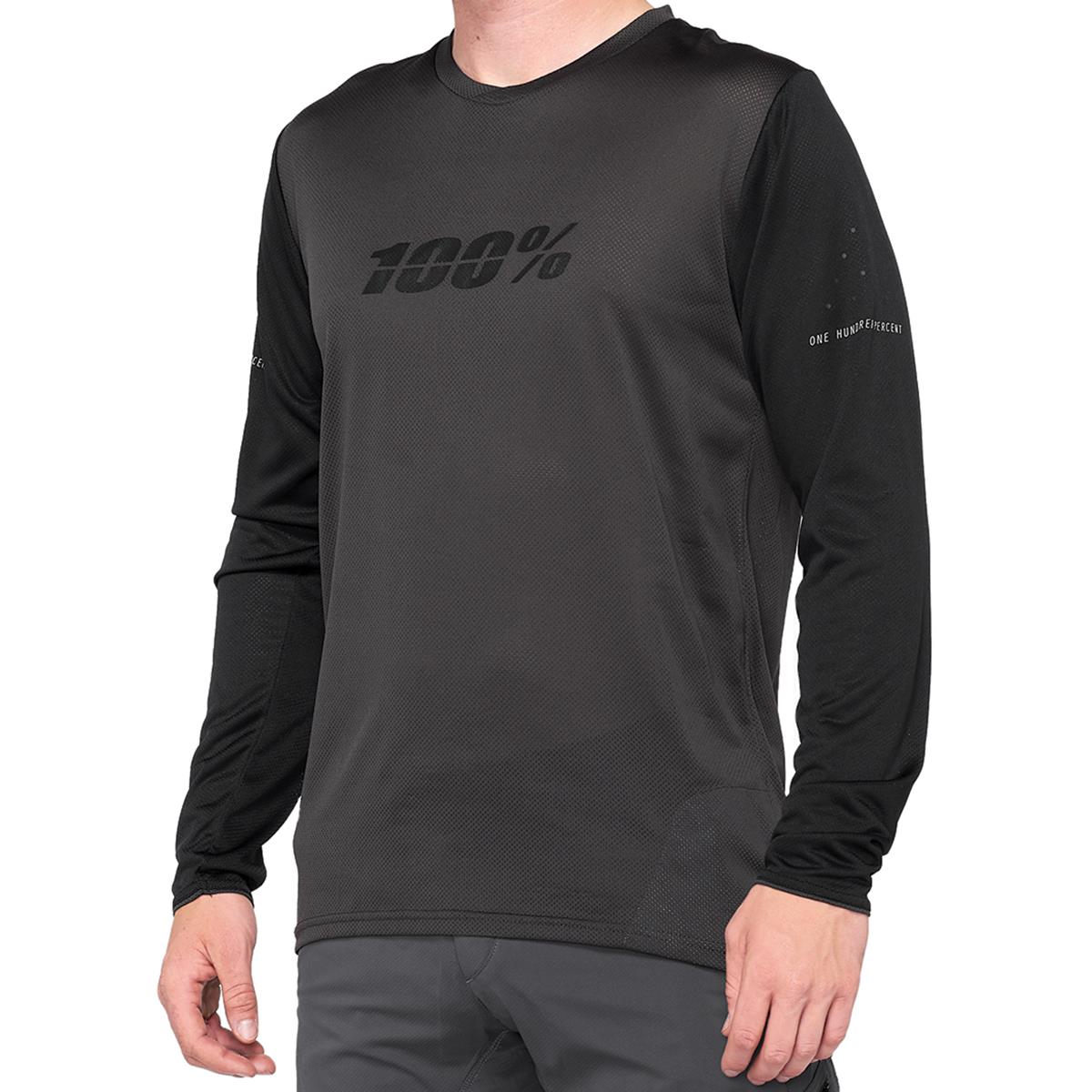 100% MTB Jersey Long Sleeve Ridecamp Black/Charcoal | Maciag Offroad