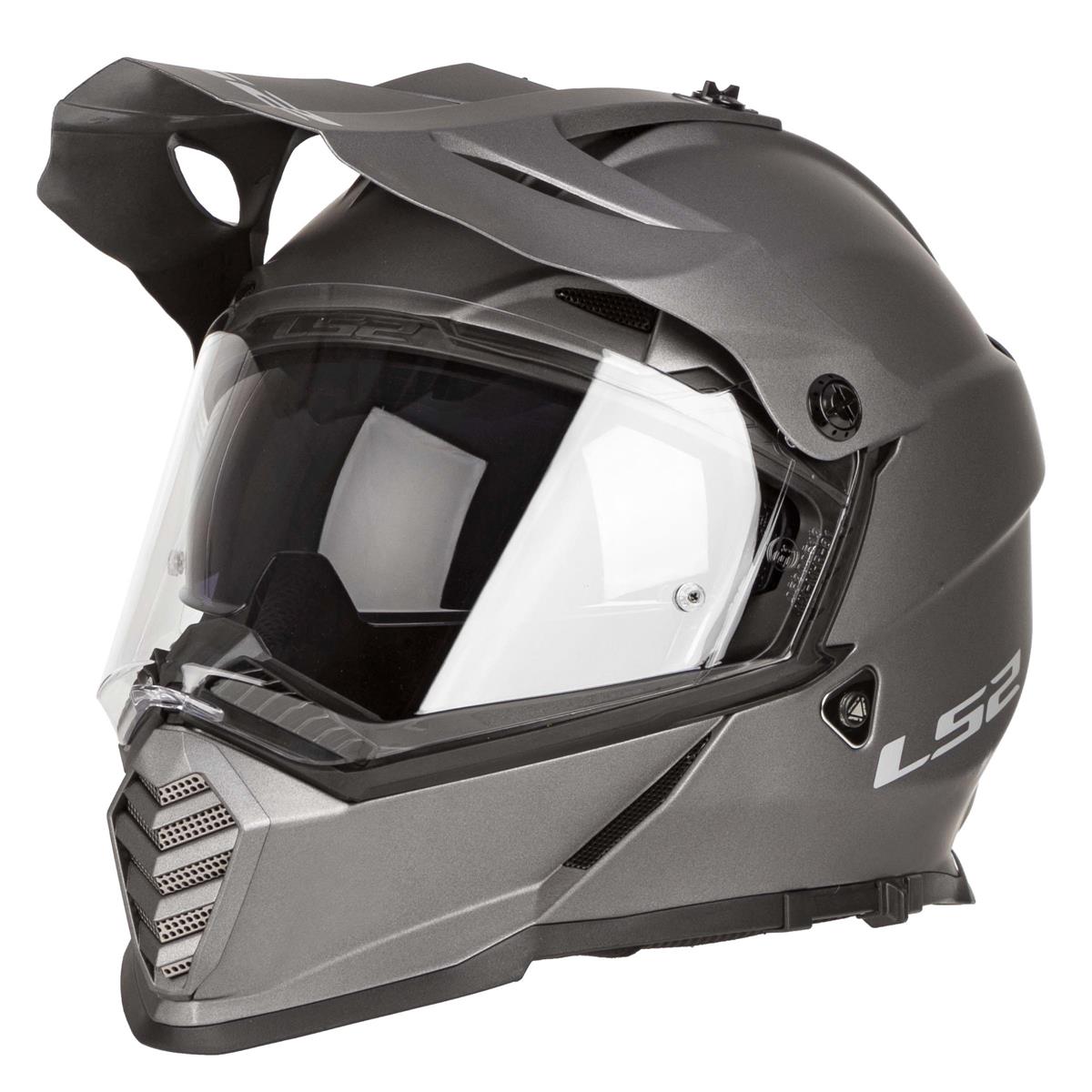 LS2 Pioneer MX Enduro Motocross Motorcyle Style Helmet Full Face Matt Titanium 