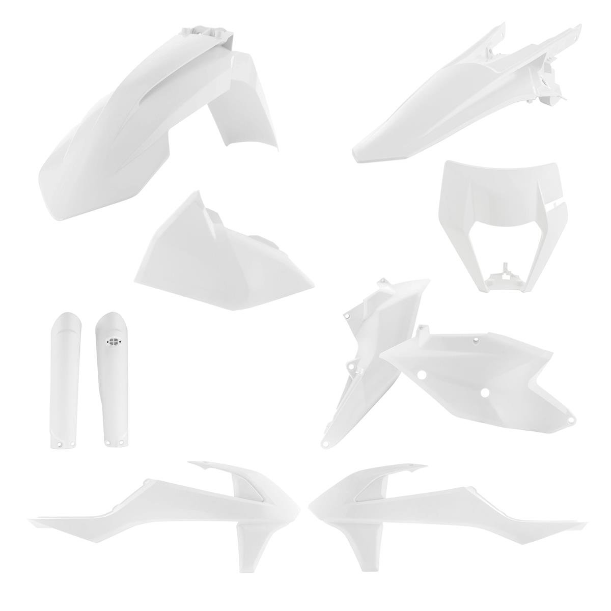 Acerbis Kit Plastique complet Full-Kit KTM EXC 125/150/250/300, EXC-F 250/350/450/500 2020, Blanc