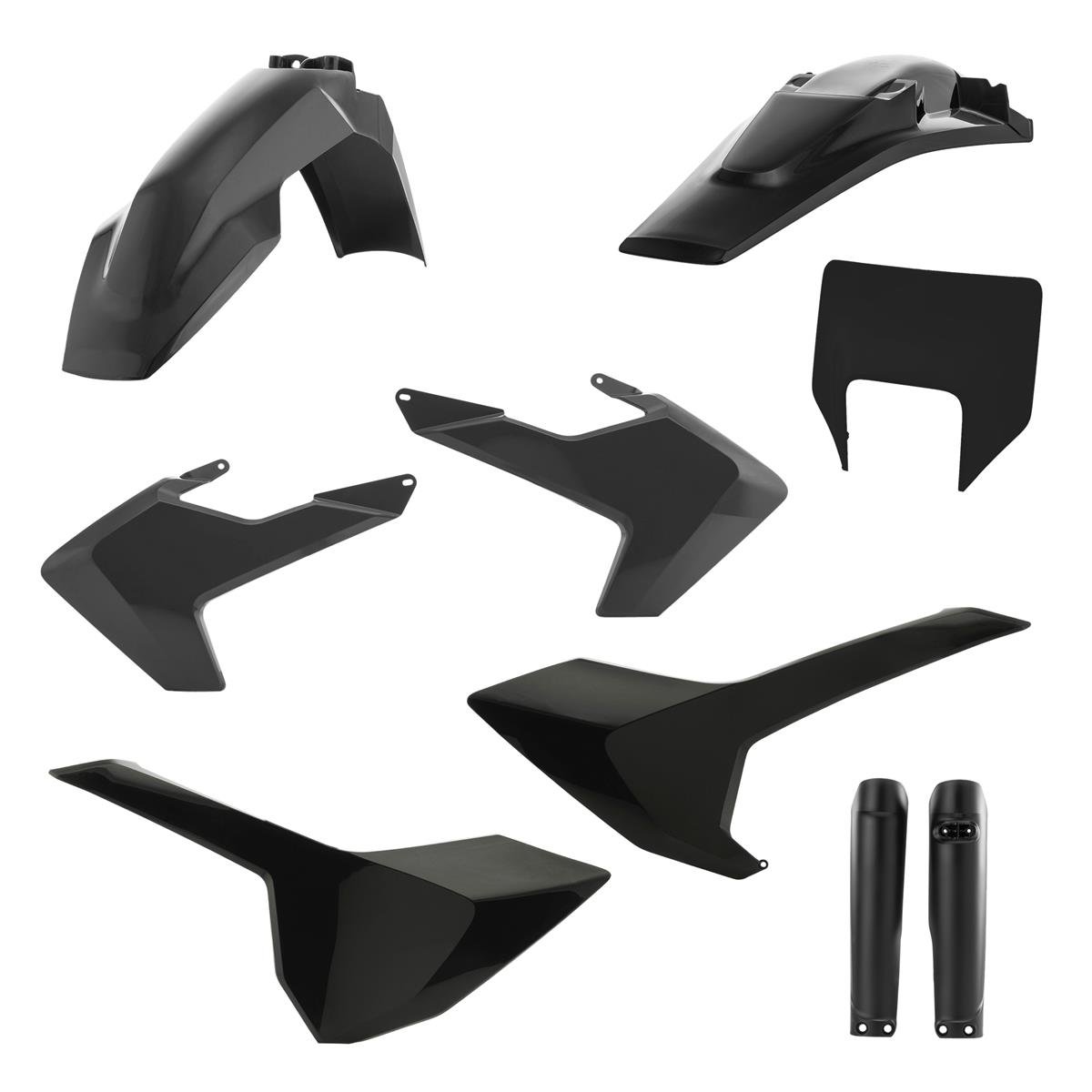 Acerbis Kit Plastiche completo Full-Kit Husqvarna FE/TE/TX 17-19, Nero