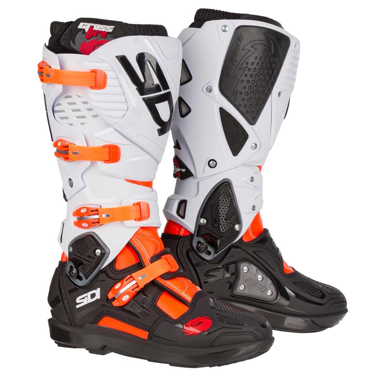 Sidi MX Boots Crossfire 3 SRS Black/White/Neon Orange