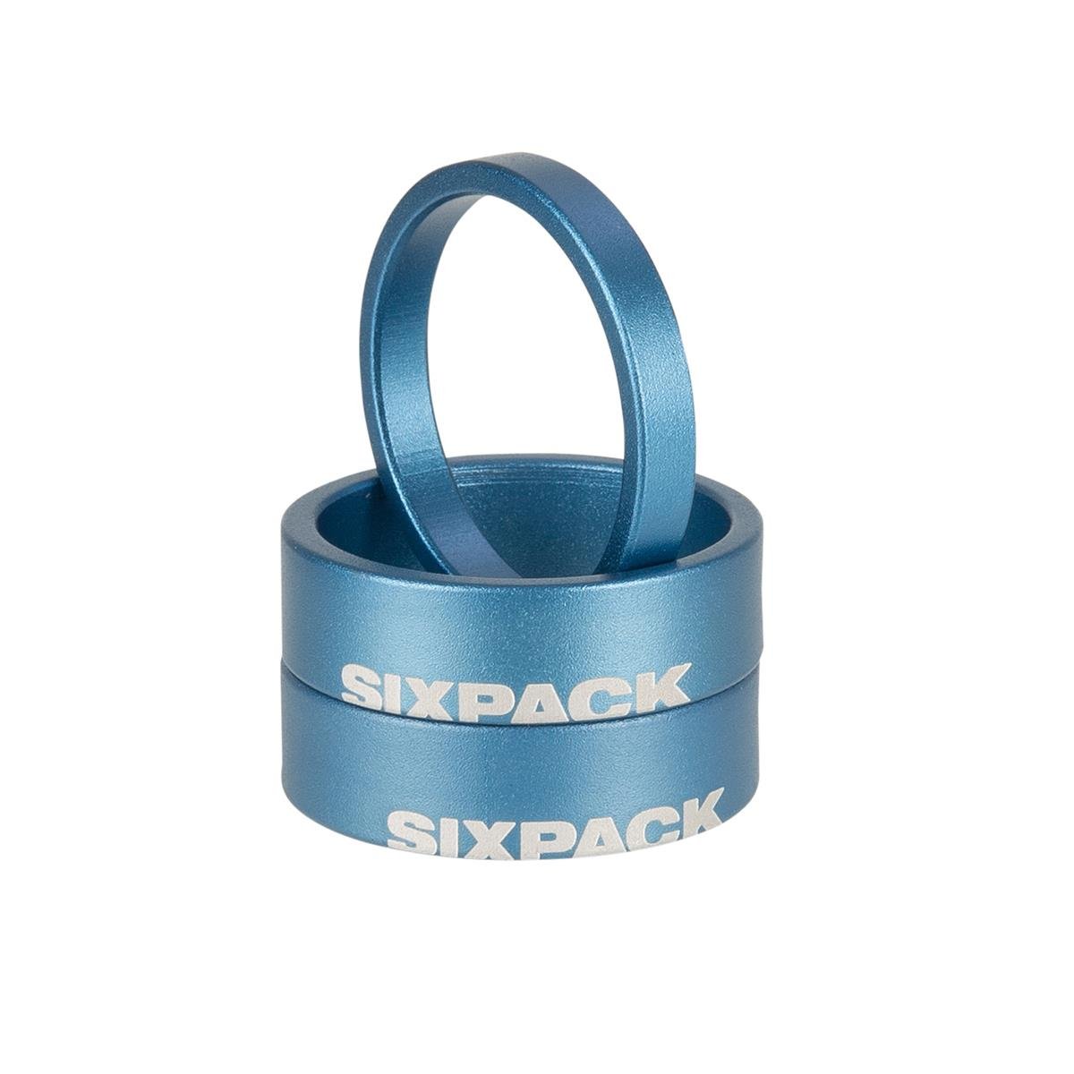 Sixpack Kit Entretoises de Direction Menace Bleu, 1 1/8 Pouces, 3 Pièces