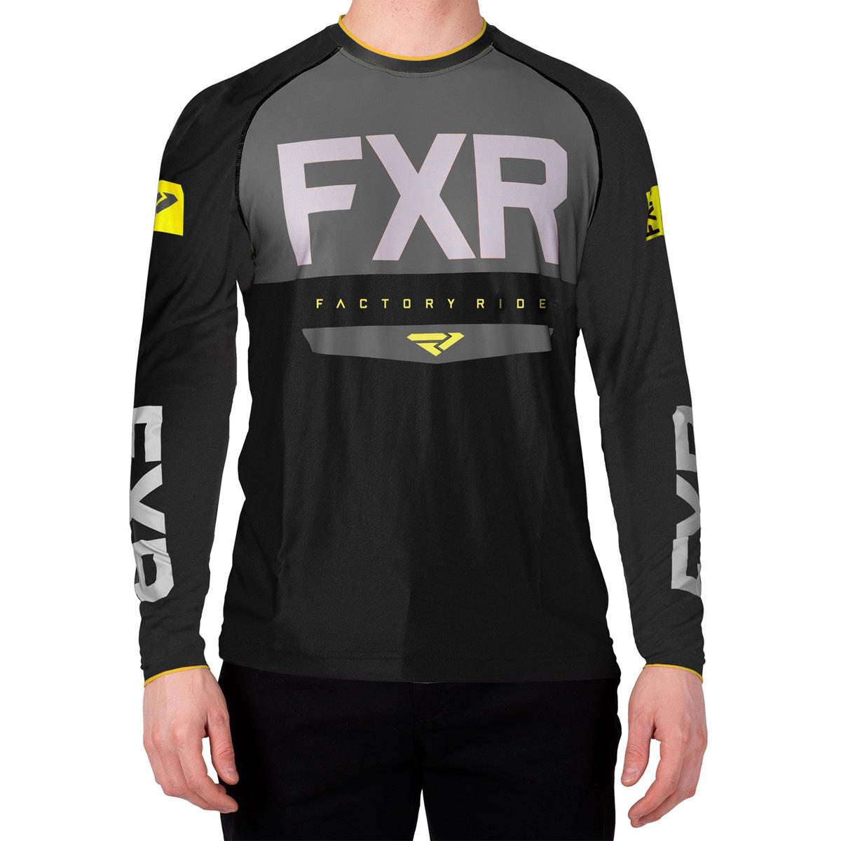 FXR T-Shirt Manica Lunga Helium X Tech Black/Hi Vis