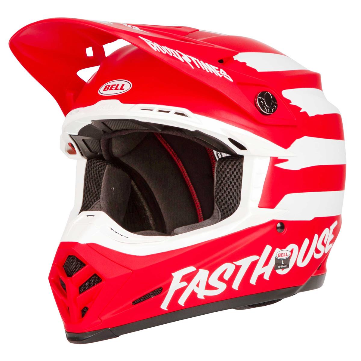 Fasthouse Signia Matte Red/White - X-Large Bell Moto-9 MIPS Dirt Helmet 