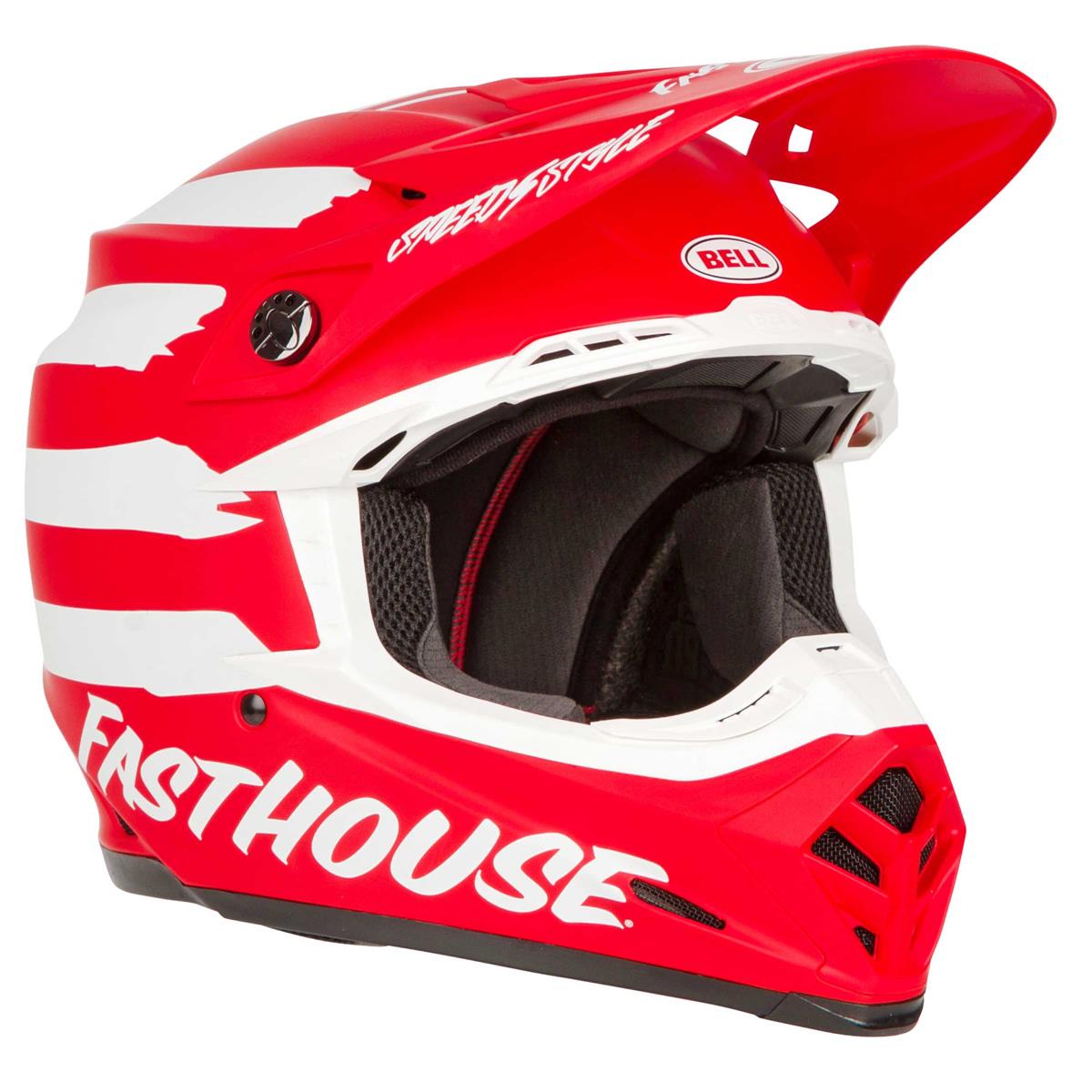 Bell Helmet Moto-9 Mips Fasthouse Signia - Matte - Red/White