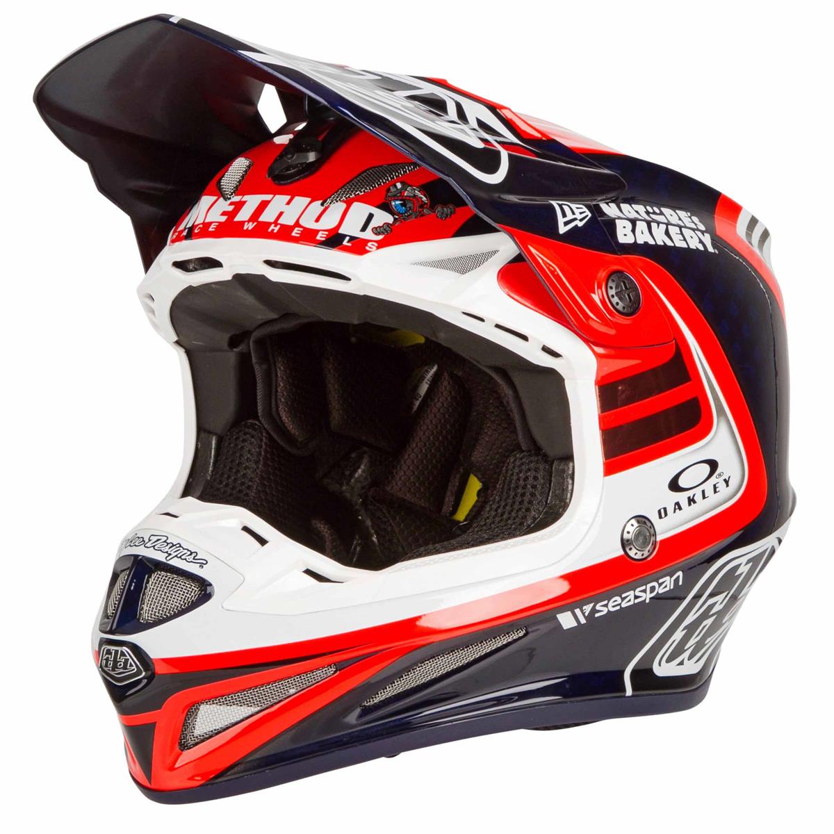 Troy Lee Designs Motocross-Helm SE4 Carbon Flash Team - Blau/Rot