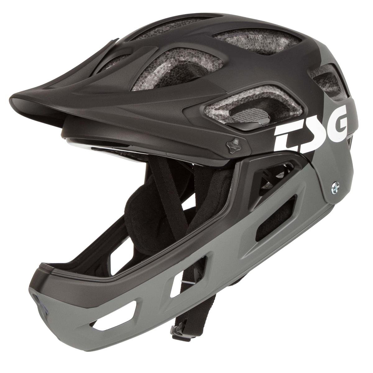 TSG Kids Downhill MTB-Helmet Seek FR Graphic Design - Flow Gray-Black